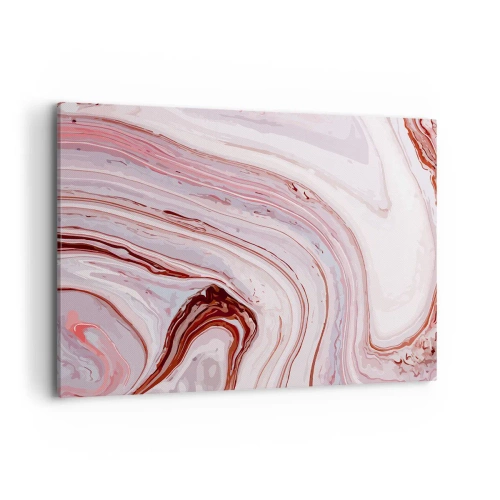 Cuadro sobre lienzo - Impresión de Imagen - Patrón abstracto en rosa y blanco - 120x80cm - Cambio de dirección - Decoración de pared moderna para salón y dormitorio ARTTOR