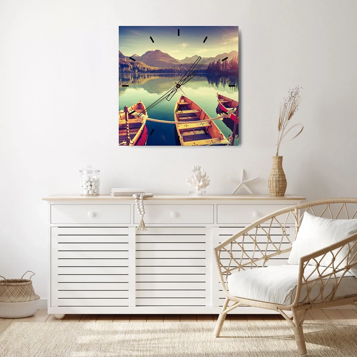 Reloj de pared - Reloj de vidrio - Para vivir según sus leyes - 40x40 cm