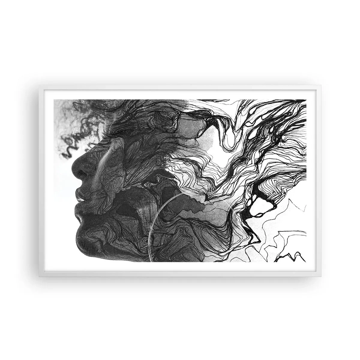 Póster en marco blanco - Enredada en sueños - 91x61 cm