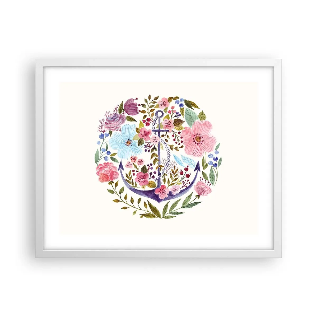 Póster en marco blanco - El sueño reparador de un marinero - 50x40 cm