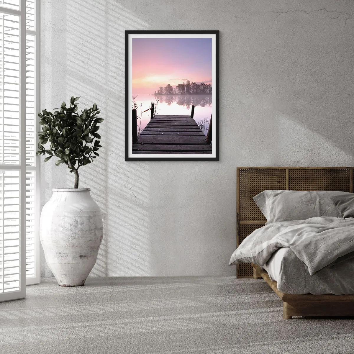 Póster en marco negro - De la niebla lila... - 70x100 cm