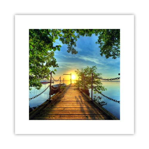 Póster - Atardecer junto al agua - 30x30 cm