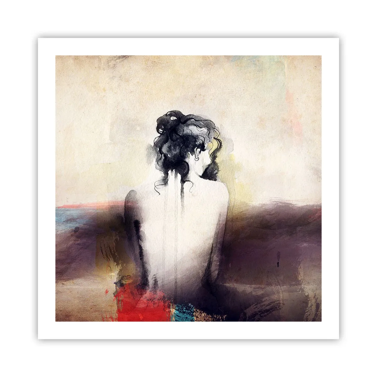 Póster - Líneas suaves, formas ovaladas - 60x60 cm