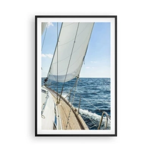 Póster en marco negro - Ahoy, a la aventura - 61x91 cm