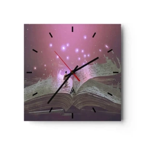 Reloj de pared - Reloj de vidrio - Una invitación a otro mundo - 40x40 cm