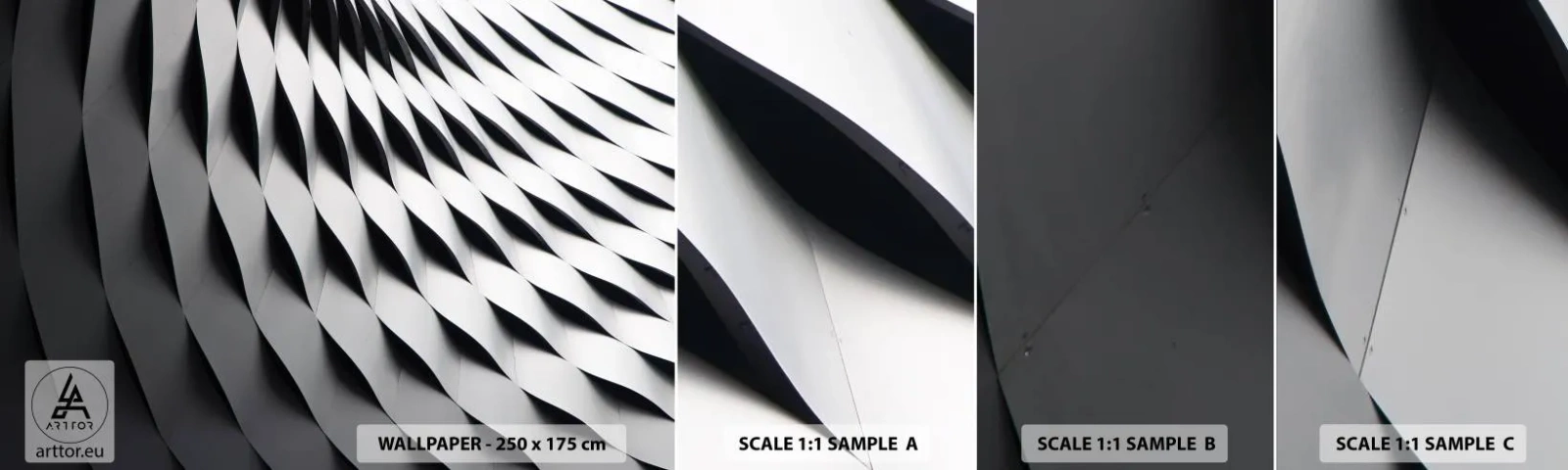 Muestra De Fotomural Standard Eco - En la superficie de las ondas - Moderno, Abstracción, acero - 100x30 cm