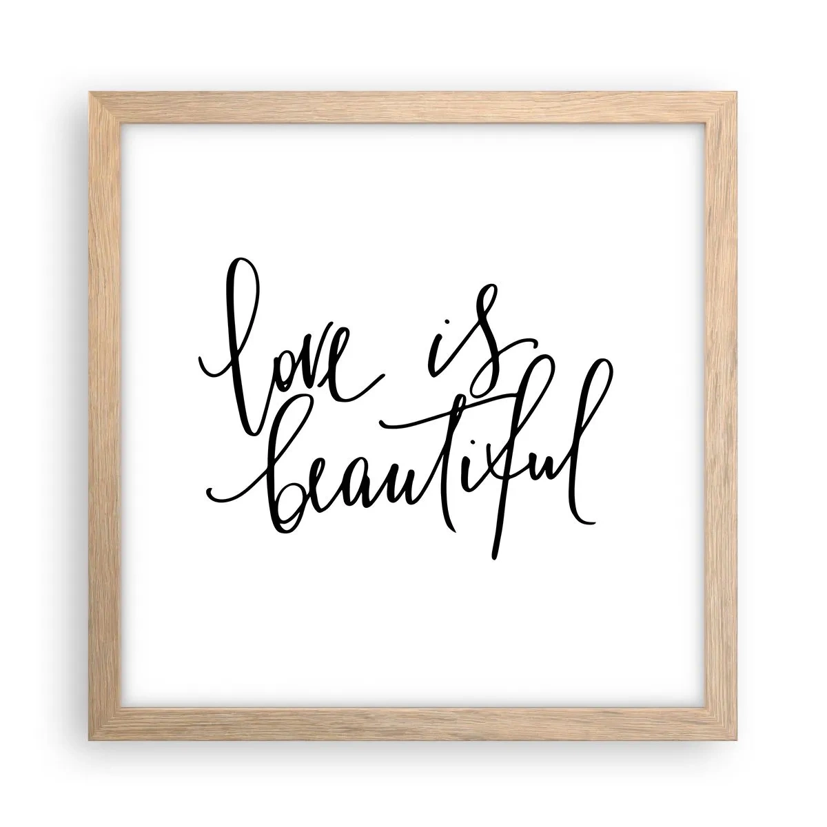 Póster en marco roble claro - Leer y repetir - 30x30 cm