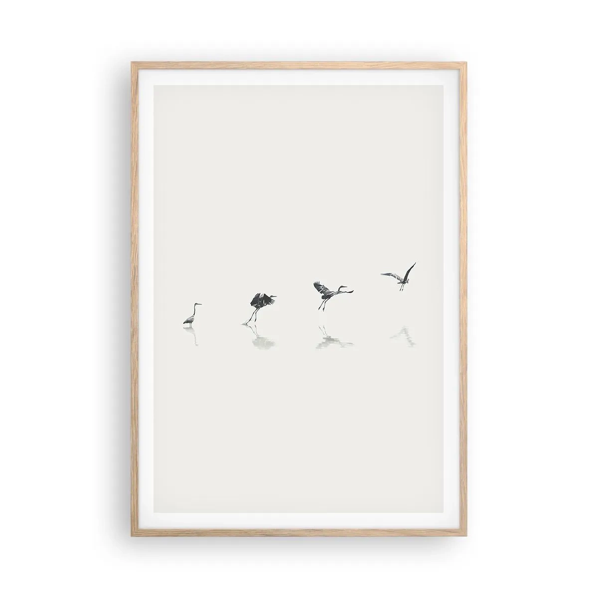 Póster en marco roble claro - Cuatro sencillos pasos para despegar - 70x100 cm