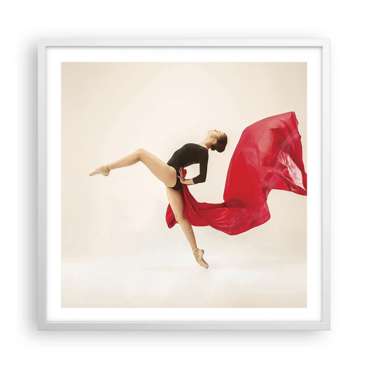 Póster en marco blanco - Rojo y negro - 60x60 cm