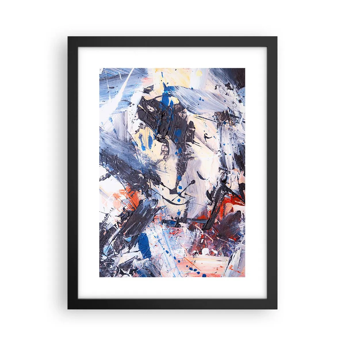 Póster en marco negro - Danza loca de la abstracción - 30x40 cm