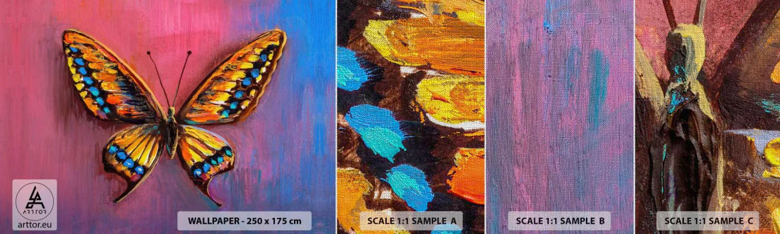 Muestra de fotomural Premium Canvas - Una joya de la naturaleza - Mariposa, Pedazo, Cuadro - 100x30 cm