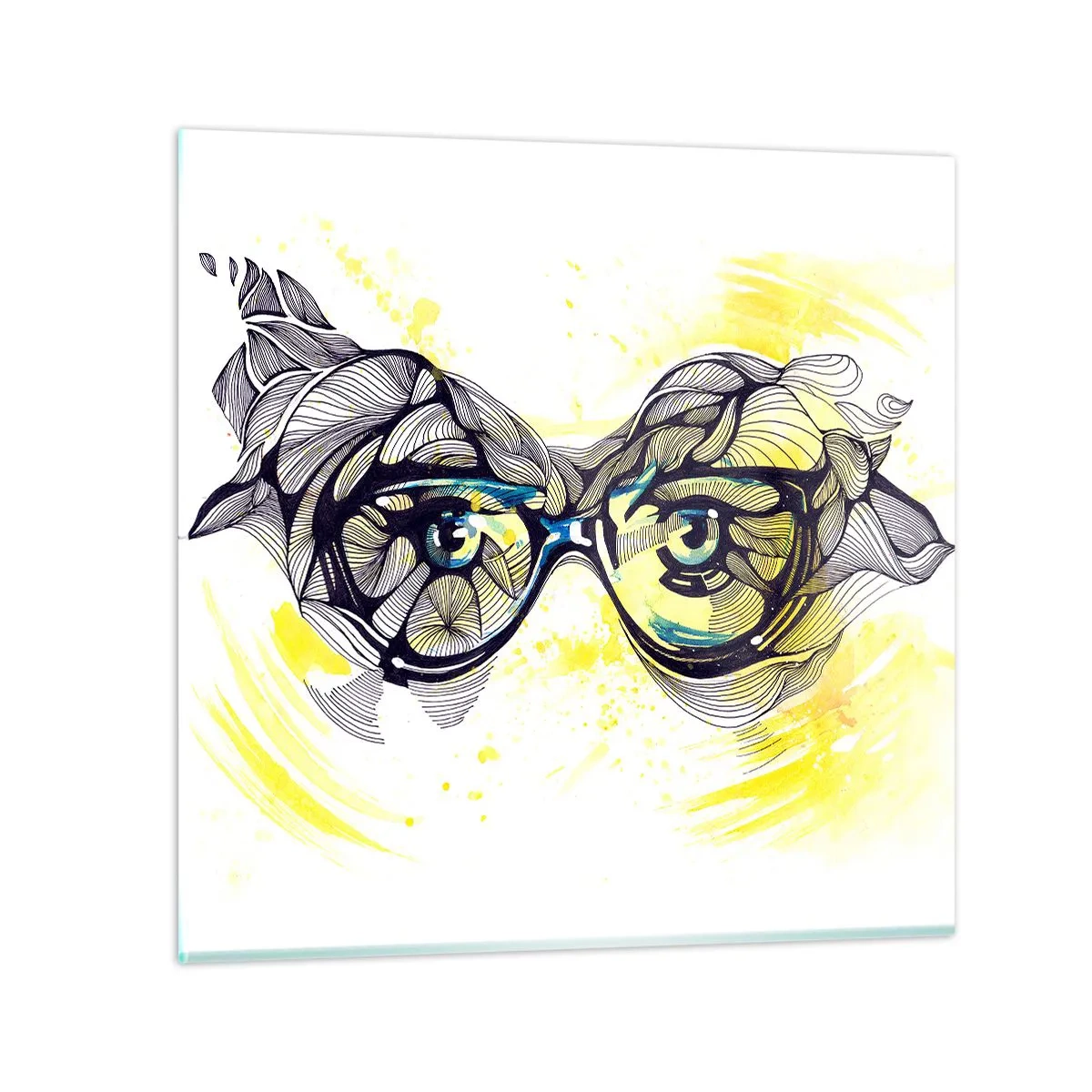 Cuadro sobre vidrio - Impresiones sobre Vidrio - A través de las gafas azules - 40x40 cm