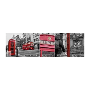 Muestra de fotomural Premium Canvas - El más rojo de Europa - Ciudad, Londres, Arquitectura - 100x30 cm