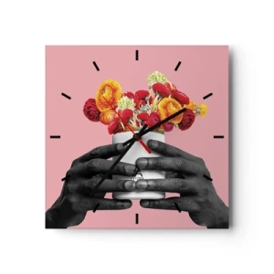 Reloj de pared - Reloj de vidrio - La apoteosis de la vida - 40x40 cm