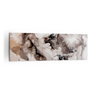 Cuadro sobre lienzo - Impresión de Imagen - Patrón abstracto en tonos marrones y blancos. - 160x50cm - El nacimiento de una galaxia - Decoración de pared moderna para salón y dormitorio ARTTOR