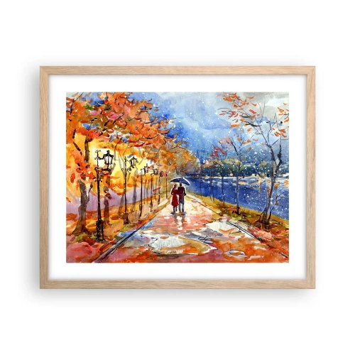 Póster en marco roble claro - Juntos hasta el límite del tiempo - 50x40 cm