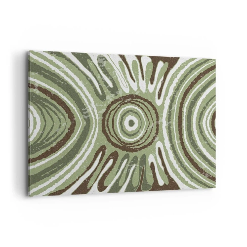 Cuadro sobre lienzo - Impresión de Imagen - Patrones abstractos en tonos verdes y marrones. - 120x80cm - Explosión de emociones - Decoración de pared moderna para salón y dormitorio ARTTOR