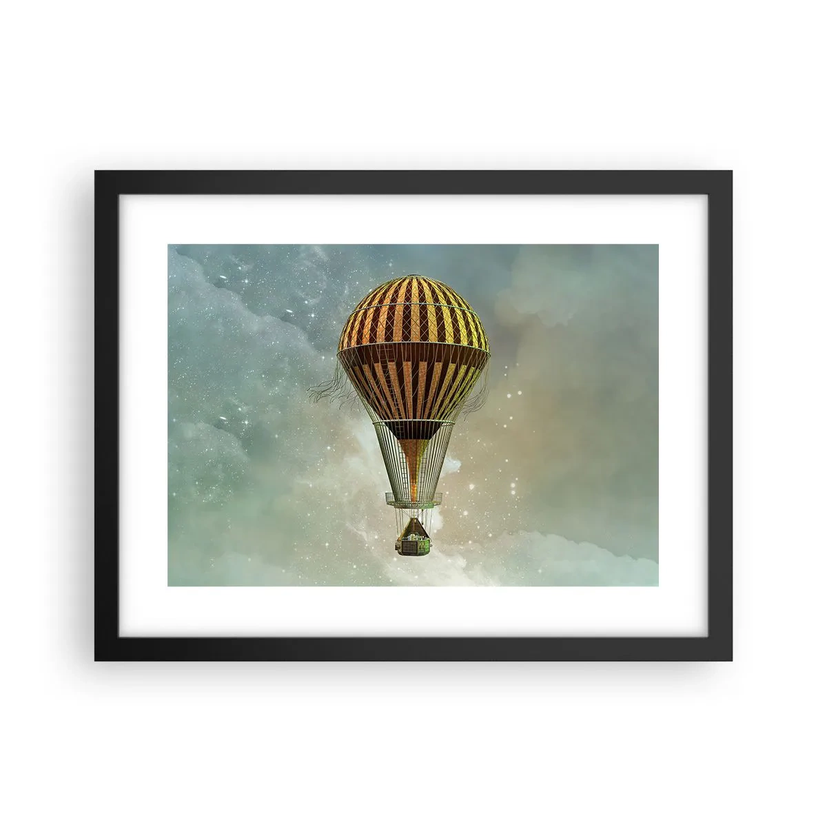 Póster en marco negro - Vuelos pioneros - 40x30 cm