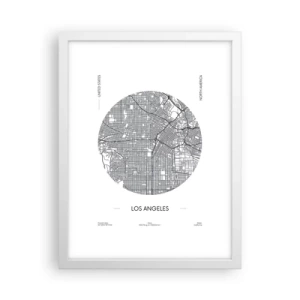 Póster en marco blanco - Anatomía de Los Ángeles - 30x40 cm