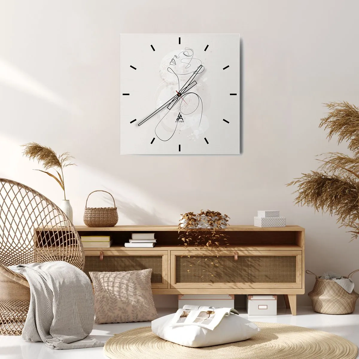 Reloj de pared - Reloj de vidrio - La espiral de la belleza - 40x40 cm