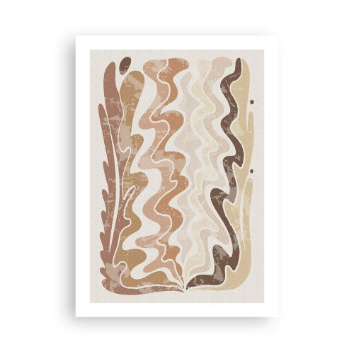 Póster - Una composición abstracta en tonos cálidos de beige. - 50x70cm - Buena energía - buenas emociones - Decoración de pared moderna para salón y dormitorio ARTTOR