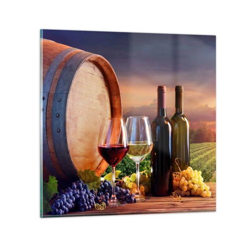 Cuadro sobre vidrio - Impresiones sobre Vidrio - Aquí la vida tiene un sabor - 60x60 cm