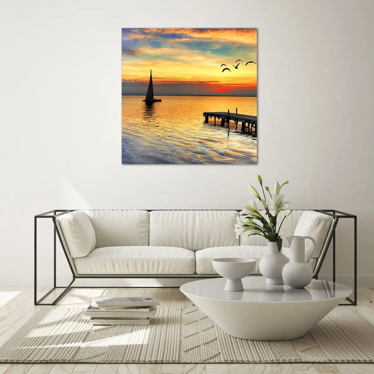 Cuadro sobre vidrio - Impresiones sobre Vidrio - Regresos nocturnos - 70x70 cm