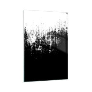 Cuadro sobre vidrio - Impresiones sobre Vidrio - Abstracción minimalista en blanco y negro - 70x100cm - Y el ganador es... - Decoración de pared moderna para salón y dormitorio ARTTOR