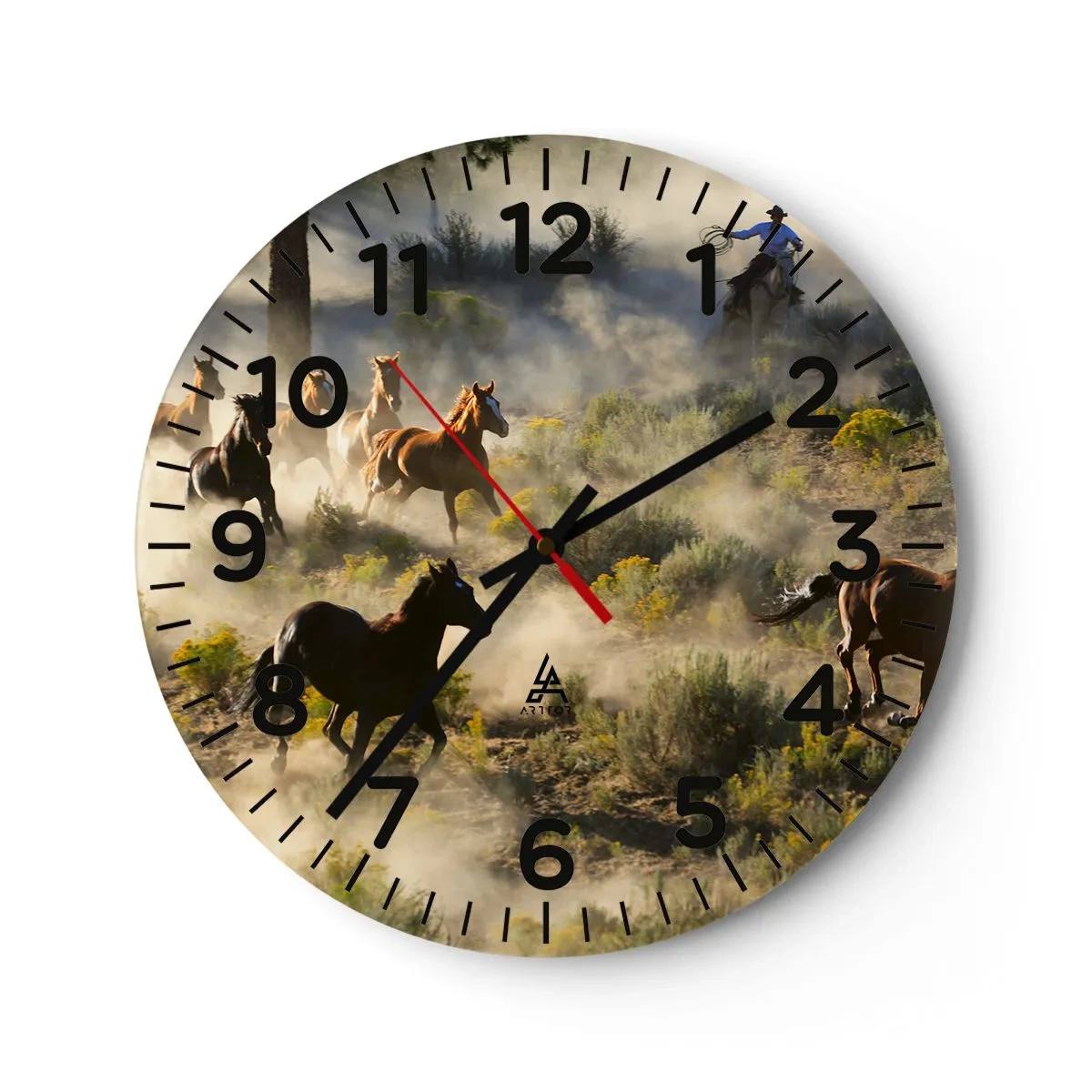 Reloj de pared - Reloj de vidrio - Rivalidad: ¿libertad o fuerza? - 30x30 cm