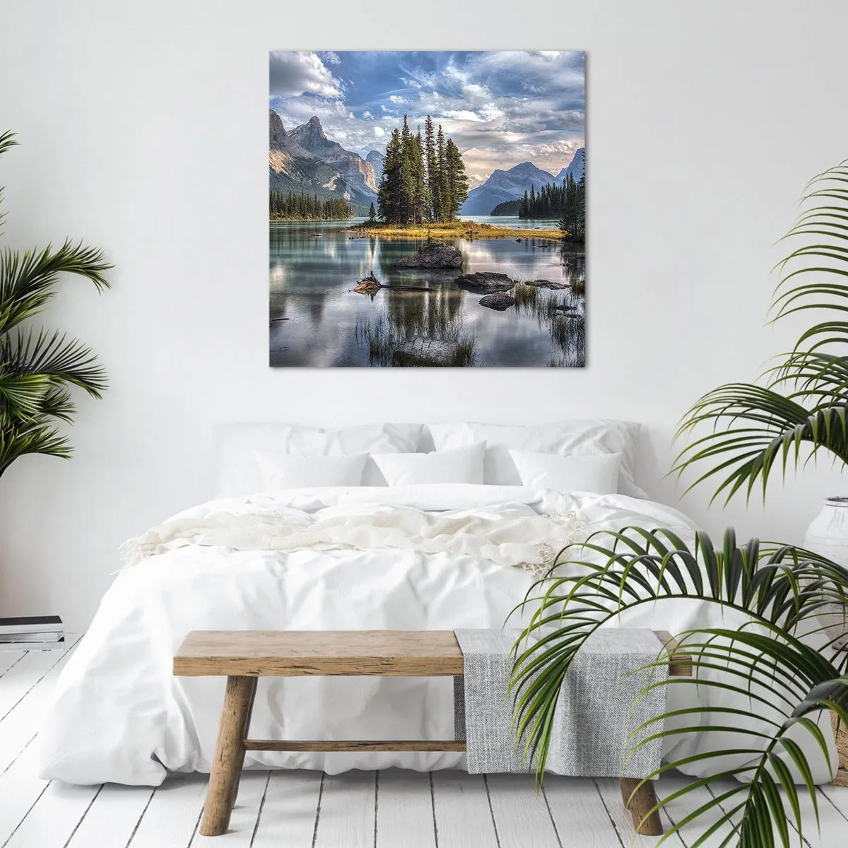 Cuadro sobre lienzo - Impresión de Imagen - Sobre el agua cristalina... - 60x60 cm