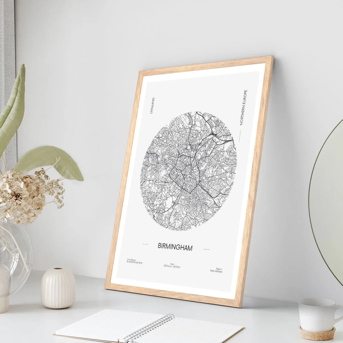 Póster en marco roble claro - Anatomía de Birmingham - 61x91 cm