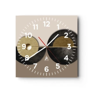 Reloj de pared - Reloj de vidrio - Variaciones en torno a un círculo - 40x40 cm