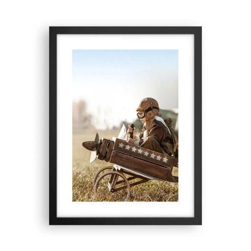 Póster en marco negro - Despegue hacia un sueño - 30x40 cm