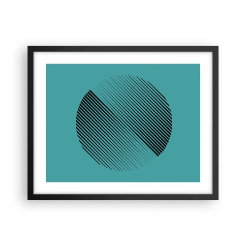 Póster en marco negro - El círculo: una variación geométrica - 50x40 cm