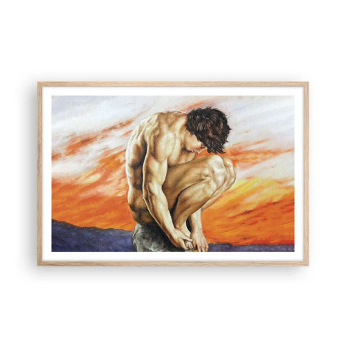 Póster en marco roble claro - Sumergido en sí mismo - 91x61 cm