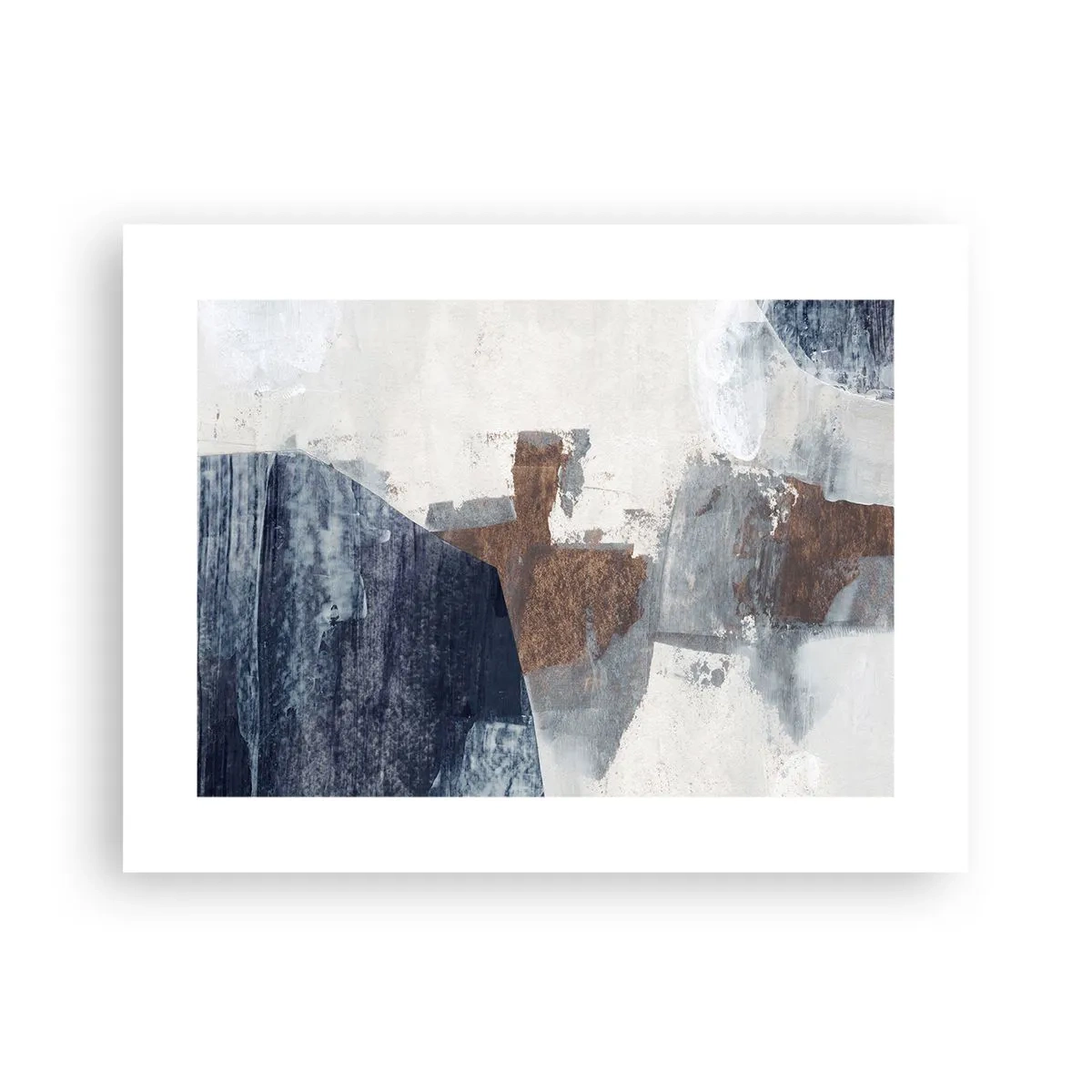 Póster - Formas azules y marrones - 40x30 cm
