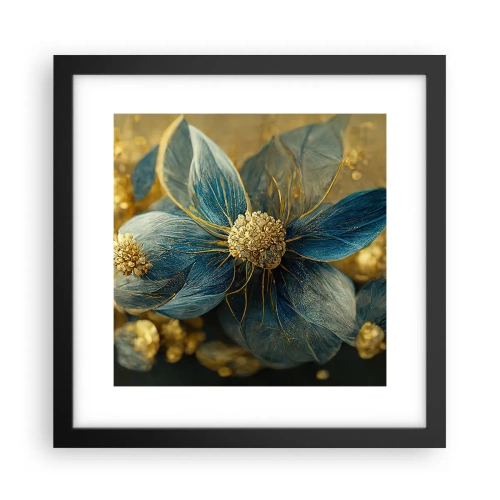 Póster en marco negro - Flor de oro - 30x30 cm