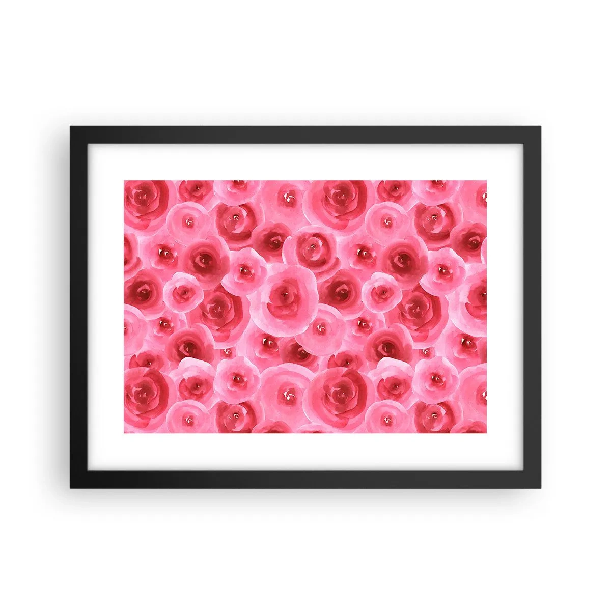 Póster en marco negro - Rosas abajo y arriba - 40x30 cm
