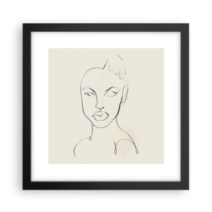 Póster en marco negro - Un esbozo de sensualidad - 30x30 cm