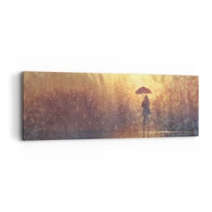 Cuadro sobre lienzo - Impresión de Imagen - Siento que alguien me mira - 90x30 cm
