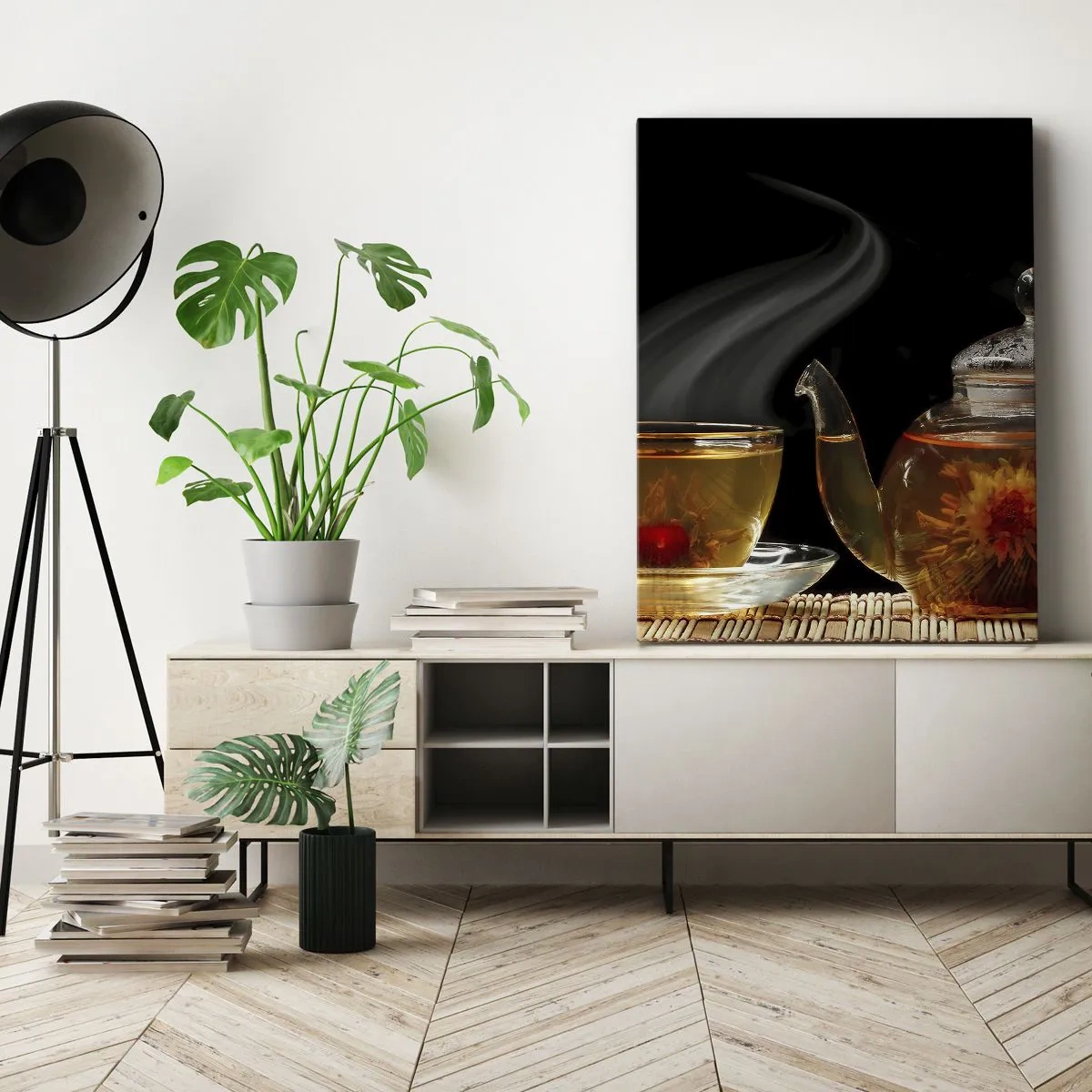 Cuadro sobre lienzo - Impresión de Imagen - Magia y el arte del té - 45x80 cm