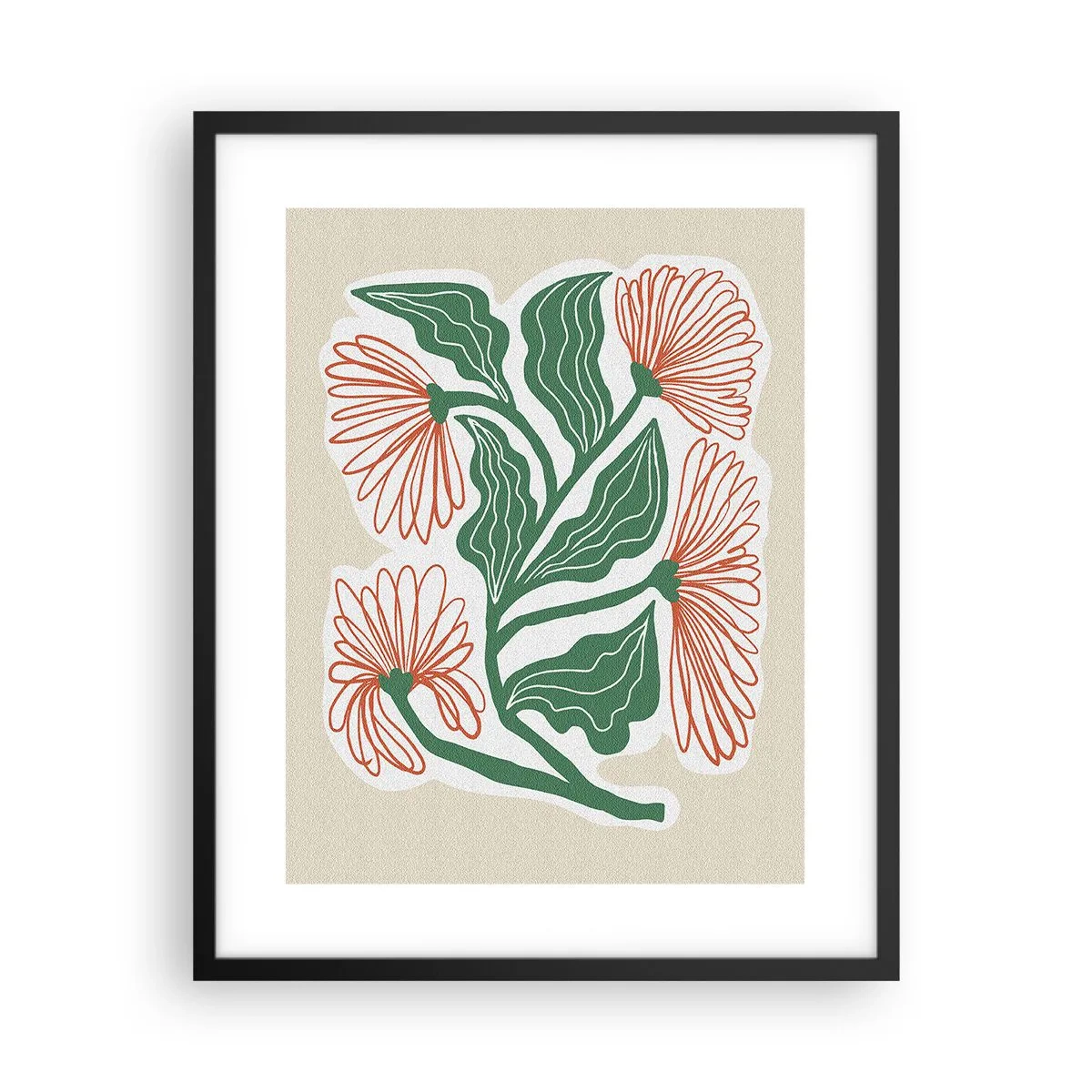 Póster en marco negro - Folclórico y moderno - 40x50 cm