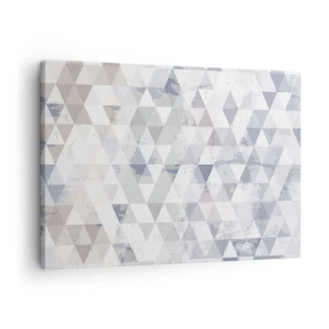 Cuadro sobre lienzo - Impresión de Imagen - Patrón de triángulo geométrico en tonos pastel - 70x50cm - A ritmo de triángulo - Decoración de pared moderna para salón y dormitorio ARTTOR