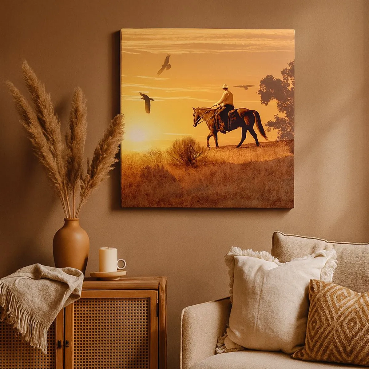 Cuadro sobre lienzo - Impresión de Imagen - Solo a través de la pradera - 30x30 cm