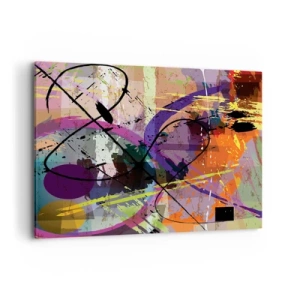 Cuadro sobre lienzo - Impresión de Imagen - Un patrón abstracto colorido con líneas y formas dinámicas. - 100x70cm - Siempre hay más de un camino - Decoración de pared moderna para salón y dormitorio ARTTOR