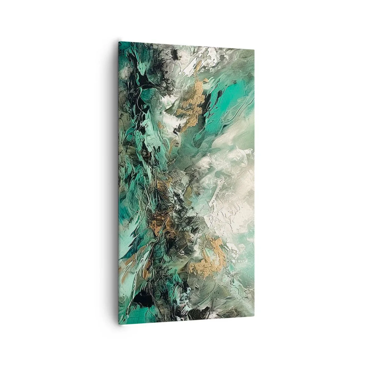 Cuadro sobre lienzo - Impresión de Imagen - Hervor negro esmeralda - 65x120 cm