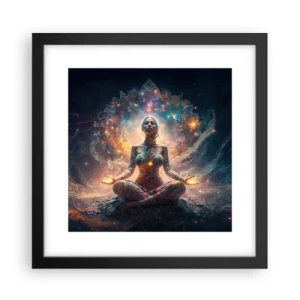 Póster en marco negro - Flujo de buena energía - 30x30 cm