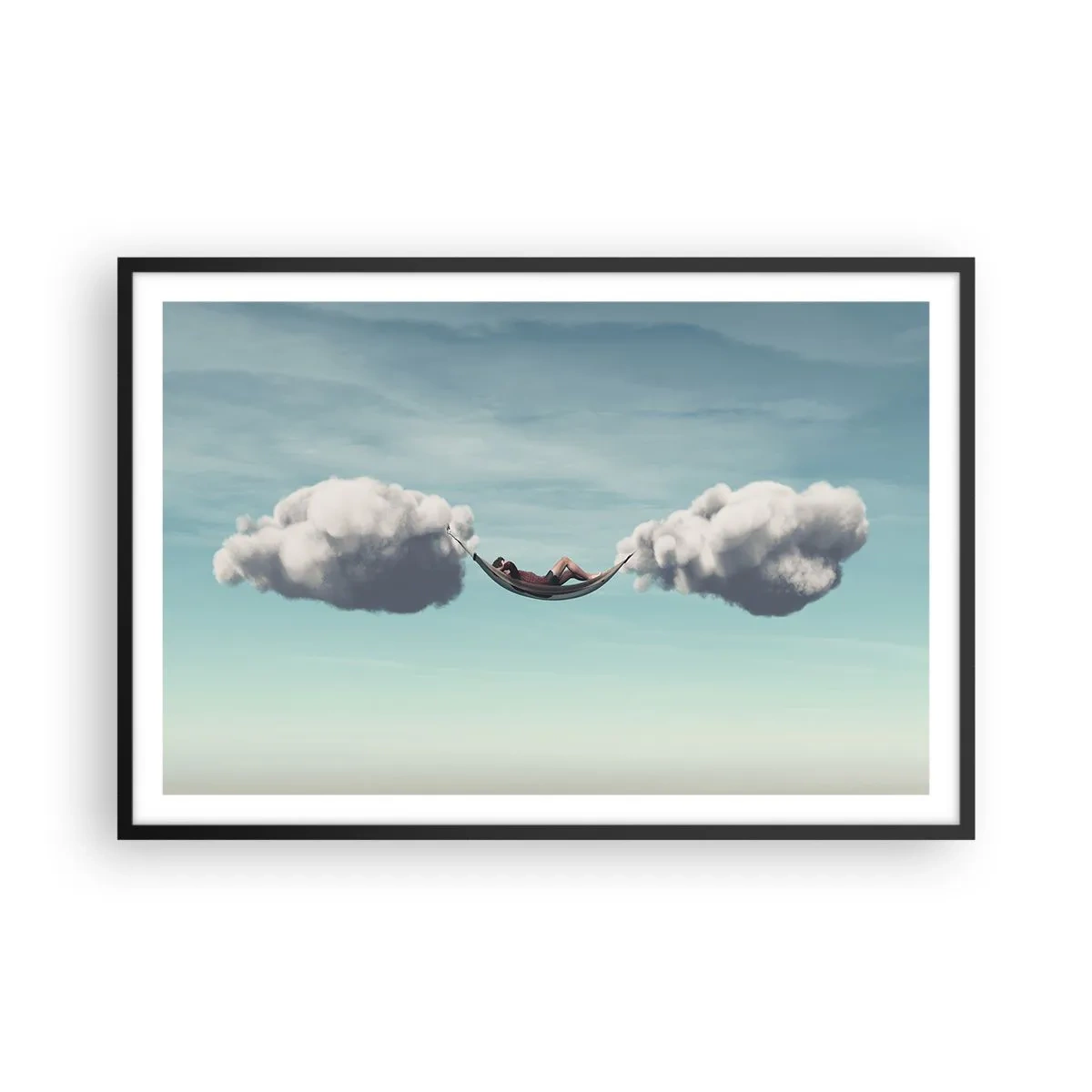 Póster en marco negro - La felicidad del momento - 91x61 cm