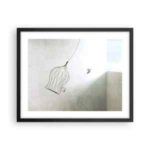 Póster en marco negro - Aquí debo estar - 50x40 cm