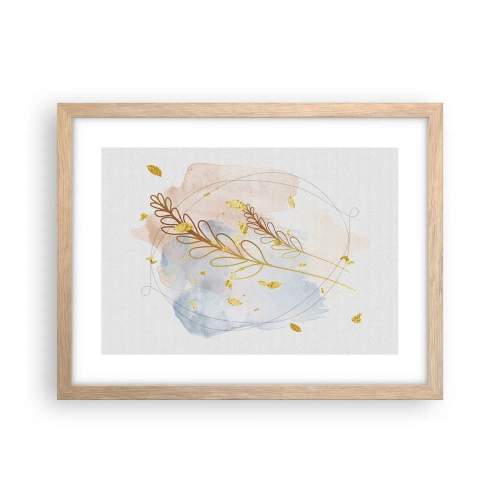 Póster en marco roble claro - Ráfaga dorada - 40x30 cm